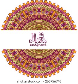 Hand drawn Background in American Indian Style with Mayan ornament