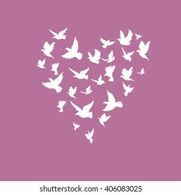 Hand drawn background with birds. Template for banners, cards, invitations.