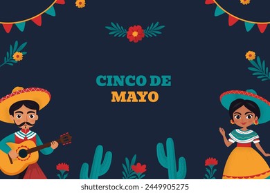 Hand drawn background for cinco de mayo celebration