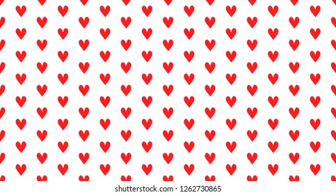 Hand drawn background with colored hearts. Seamless wallpaper on surface. Abstract texture with love signs. Lovely pattern. Line art. Print for banner, flyer or poster. Colorful illustration