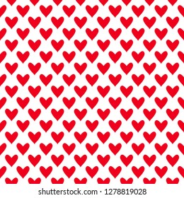 Hand drawn background with colored hearts. Seamless grungy wallpaper on surface. Abstract texture with love signs. Lovely pattern. Print for banner, flyer or poster. Colorful illustration