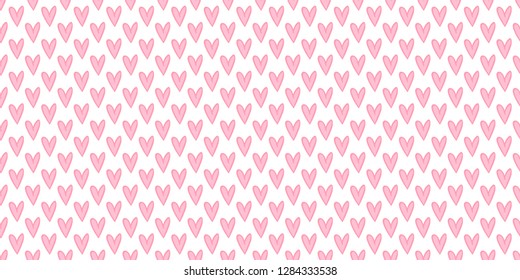 Hand drawn background with colored hearts. Seamless grungy wallpaper on surface. Abstract texture with love signs. Lovely pattern. Print for banner, flyer or poster. Colorful illustration