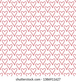 Hand drawn background with colored hearts. Seamless texture with love signs. Print for banners, flyers or posters