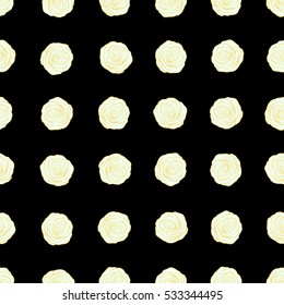 Hand drawn background with dogrose flowers. Abstract neutral and yellow roses sketch. Vintage dog rose pattern. Flower seamless pattern. Flower card with dog rose. Wild rose design. Flower background.