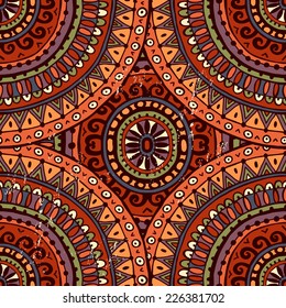 Hand drawn  background in ethnic style.  All objects are conveniently grouped  and are easily editable.
