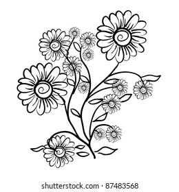 hand drawn background with a fantasy flower