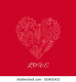 Hand drawn background with floral elements