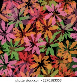 Hand drawn background. floral pattern for wallpaper or fabric. Oak leaves, maple leaf falling. Vector pattern, fabric design