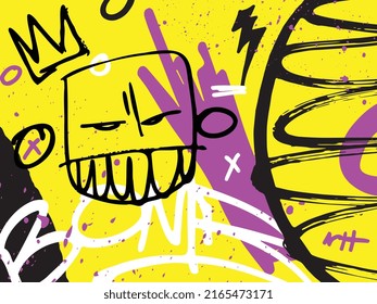 Arte de graffiti de fondo dibujado a mano