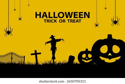 Hand drawn background for Halloween celebration. Vector illustration.