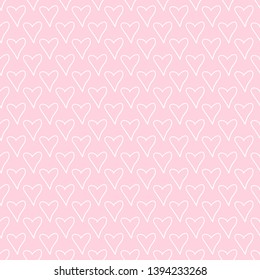 Hand drawn background with hearts. Seamless texture with abstract signs. Print for banners, flyers or posters
