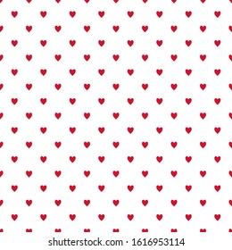 Hand drawn background with hearts. Seamless wallpaper on surface