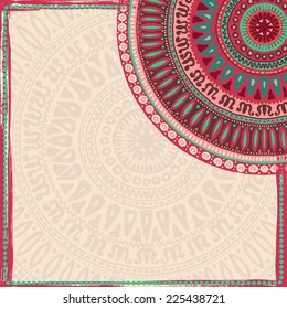 Hand drawn  background in indian style.  All objects are conveniently grouped  and are easily editable.
