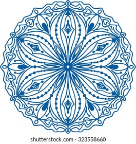 Hand drawn background. Mandala. Geometric circle element.