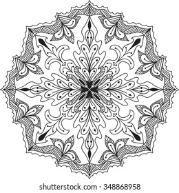 Hand drawn background. Mandala. Geometric circle element.