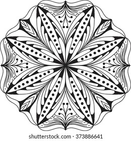 Hand drawn background. Mandala. Geometric circle element.