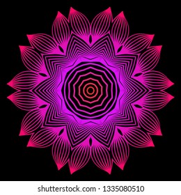 Hand Drawn Background With Mandala. Vector Decorative Elements. Arabic, Indian, Ottoman Motifs. Black purple color.
