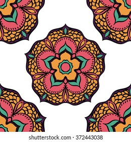 Hand drawn background Round Ornament Pattern