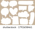 hand drawn background Set of cute speech bubble in doodle style 
