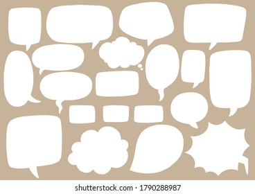 hand drawn background Set of cute speech bubbles for comics and text in doodle style