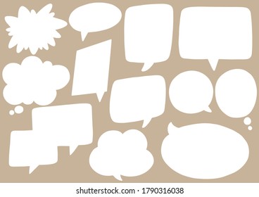 hand drawn background Set of cute speech bubbles for comics and text in doodle style