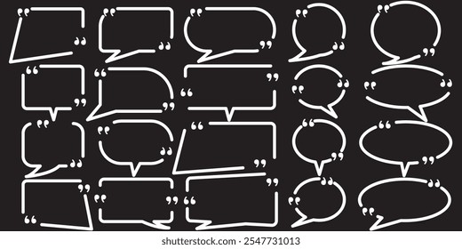 hand drawn background Set of cute speech bubble in doodle style