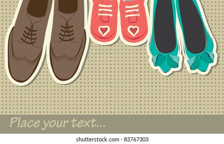 hand drawn background with shoes