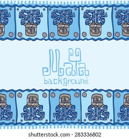 Hand drawn Background in South American Indian Style with Mayan ornament