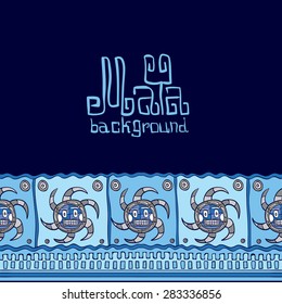 Hand drawn Background in South American Indian Style with Mayan ornament