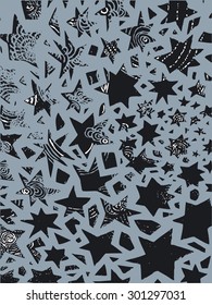 Hand drawn background with stars