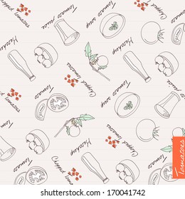 hand drawn background tomatoes