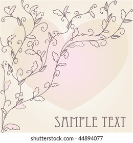 Hand drawn background for valentine`s card. Vector.