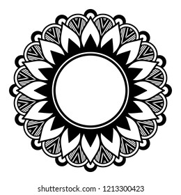 Hand drawn background, Vector Henna Tattoo style. Ethnic Mandala ornament, circular decorative element. Can be used for coloring book, greeting card, phone case print, etc. Vector illustration EPS 10