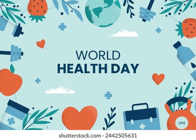 Hand drawn background for world health day celebration