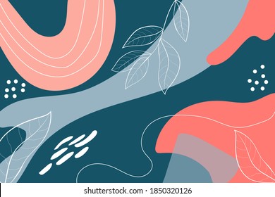 fondo dibujado a mano doodle pancartas estéticas abstractas de moda creativas estéticas contemporáneas invitación a flores de papel de mano libre