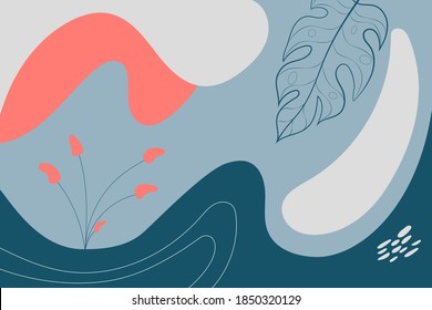 hand drawn backgrounds doodle trendy abstract floral banners creative contemporary aesthetic illustration freehand wallpaper flower invitation