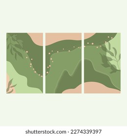 Hand drawn backgrounds set with branches, absract shapes, dots and waves. Can be used for mobile phone such as screen, wallpaper, back cover or for advertising and promotion in banner, flyer, poster