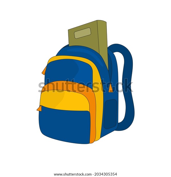 Hand Drawn Backpack Doodle Style School Stock Vector (Royalty Free