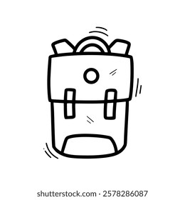 Hand Drawn Backpack Illustration. Doodle Vector. Isolated on White Background - EPS 10 Vector