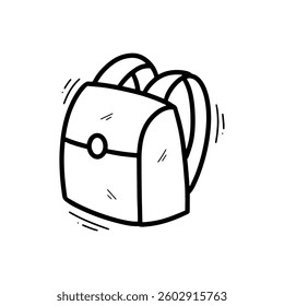 Hand Drawn Backpack Illustration. Doodle Vector. Isolated on White Background - EPS 10 Vector