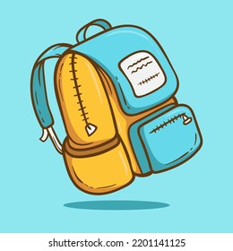 Handgezeichnete Rucksack-Kinder. Handgezeichnete Vektorgrafiken