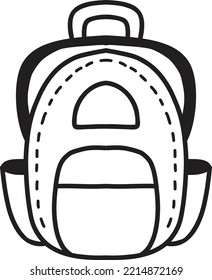 Hand Drawn backpack for students illustration isolated on background