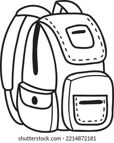 Hand Drawn backpack for students illustration isolated on background