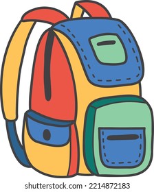 Mochila Hand Drawn para la ilustración de los estudiantes aislada en el fondo