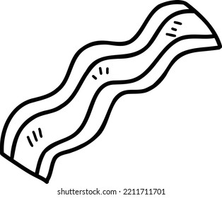 Hand Drawn bacon strips illustration isolated on background