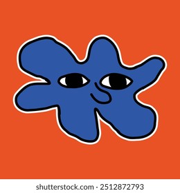 hand drawn bacteria abstract character illustration