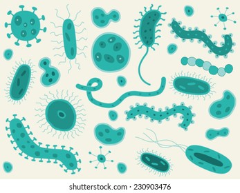 Hand Drawn Bacteria / Germs