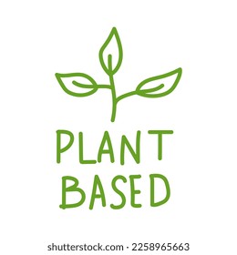 Bandas dibujadas a mano - a base de plantas. Ilustración vectorial para impresiones, pegatinas y diseño de carteles