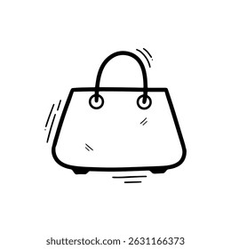 Hand Drawn Hand Bag Illustration. Doodle Vector. Isolated on White Background - EPS 10 Vector