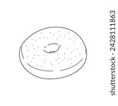 Hand drawn Bagel icon Cartoon Vector illustration Isolated on White Background